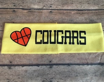 Basketball Heart Personalized 2.5" Wide Headband /Basketball Player/Basketball Team 38 Headband Colors to Pick From!