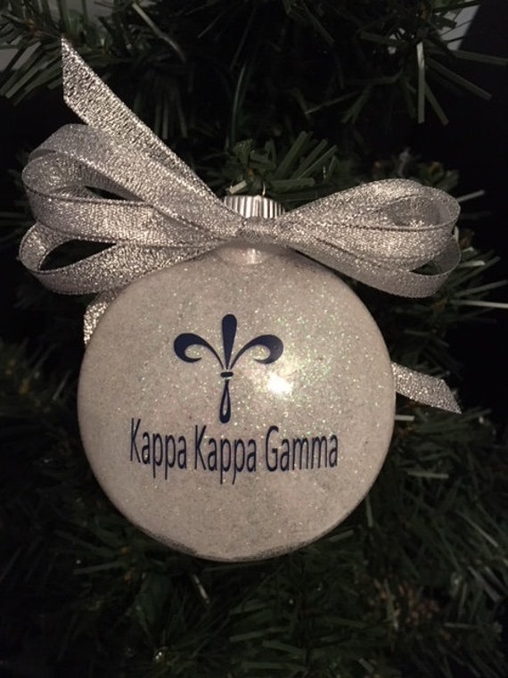 3 Kappa Kappa Gamma Sorority Glitter Christmas Ornament