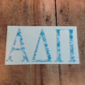 Alpha Delta Pi Pattern Sorority Decal 3x4&quot; Car/Computer/Tumbler/Cup/Mug/Mirror Decals