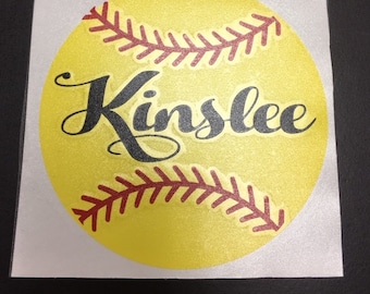 Softball and Name Decal/Softball Team Decal/Softball Travel Team Decal