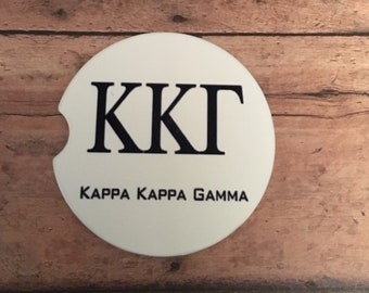 Kappa Kappa Gamma Sorority/Sorority Gift/Greek Letters/Sorority Sisters Car Coaster/Car Cup Holder