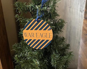 Auburn University/AU/Auburn/Aubie 4” Personalized Flat Auburn Wall Christmas Ornament/Graduation Gift/Sorority Gift/Auburn Student