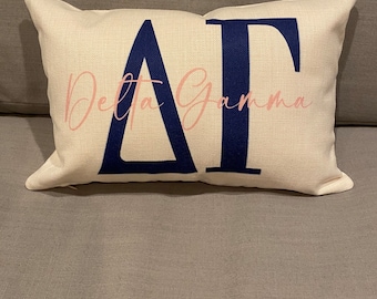 Almohada de lino Delta Gamma/Regalo Delta Gamma/Almohada Delta Gamma/Almohada de hermandad Delta Gamma