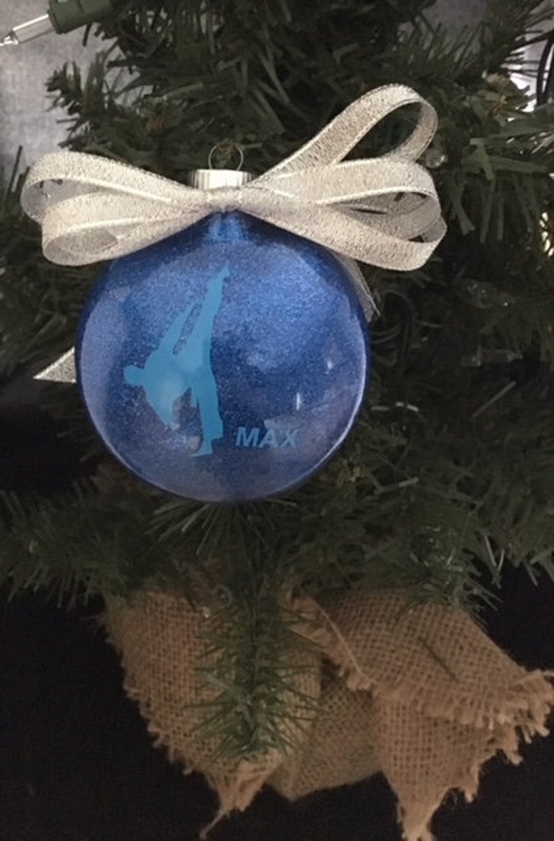 4 KarateTaekwondoMartial Arts Personalized Glitter Christmas Ornament