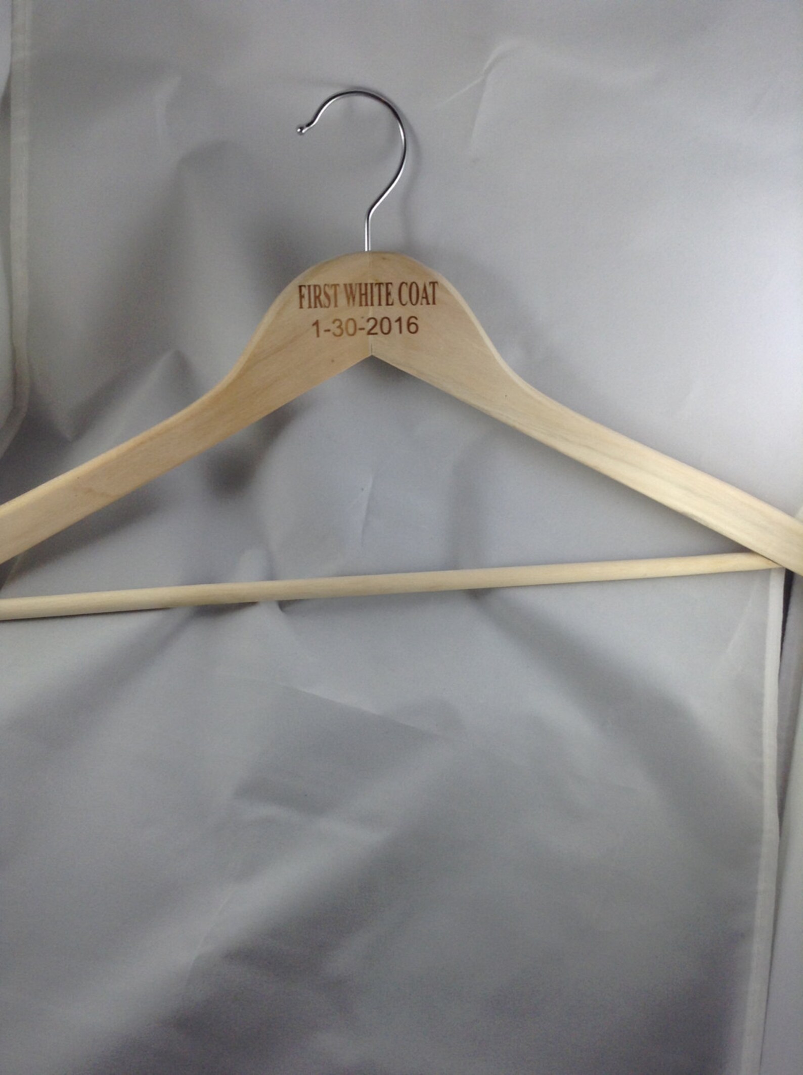 First White Coat Hanger Etsy