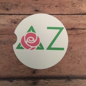 Delta Zeta Sorority/Sorority Gift/Greek Letters/Sorority Sisters Car Coaster/Car Cup Holder