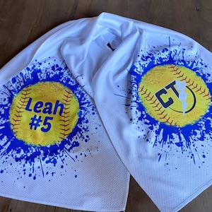 Softball/Softball Team/Softball Travel Team Personalized Cooling Towel and Bottle Holder