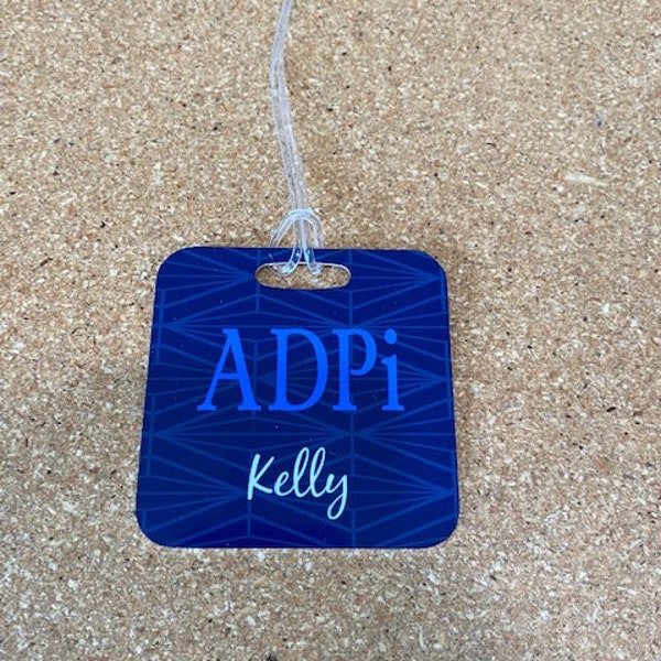 Alpha Delta Pi Sorority Personalized Luggage Tag/Bag Tag