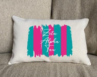 Zeta Tau Alpha Linen Pillow/Zeta Tau Alpha Gift/Zeta Tau Alpha Pillow/Zeta Tau Alpha Sorority Pillow
