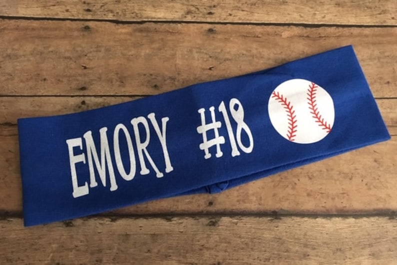 Softball 2.5 Personalized Name Headband/Team Name Sports Headband/ Softball Player/Softball Team/Travel Team Headband image 3