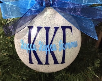 4&quot; Kappa Kappa Gamma Sorority Glitter Christmas Ornament