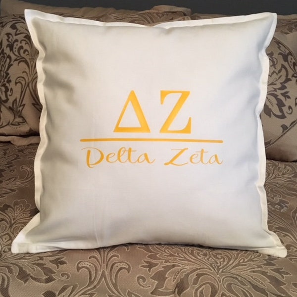 Delta Zeta Sorority/Sorority Sister/Sorority Gift 18x18 Throw Pillow/Decorated Pillow/DZ Pillow/Delta Zeta Bid Day Gift