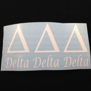 Delta Delta Delta, Tri Delta  Sorority Decal 2.5x5&quot;