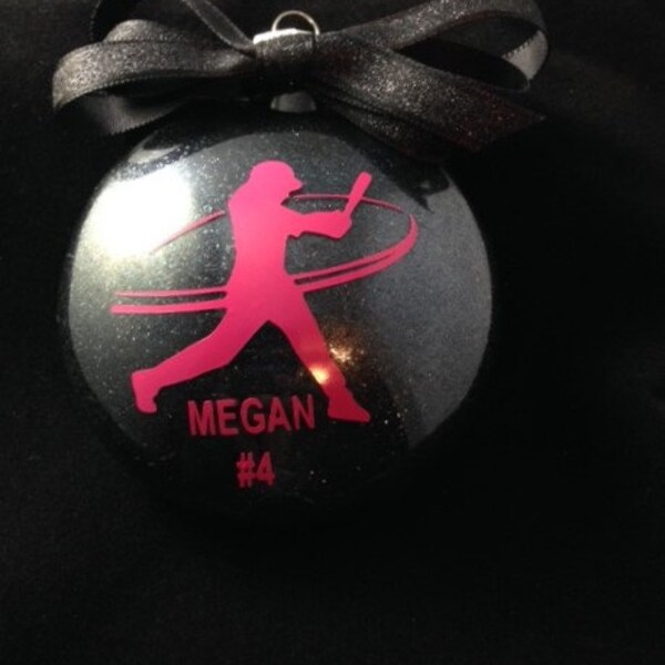 3" Personalized Fast Pitch Softball/ Softball Player/Fast Pitch Softball Player Glitter Christmas Ornament