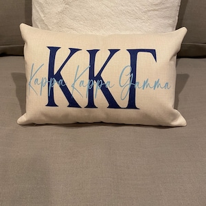Kappa Kappa Gamma Linen Pillow/Kappa Kappa Gamma Gift/Kappa Kappa Gamma Pillow/Kappa Kappa Gamma Sorority Pillow