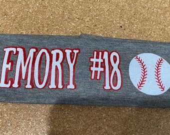 Baseball 2.5" Personalized Name/Team Name Sports Headband/ Baseball Player/Baseball Team