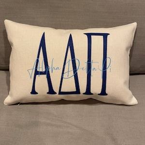 Alpha Delta Pi Linen Pillow/Alpha Delta Pi Gift/Alpha Delta Pi Pillow/Alpha Delta Pi Sorority Pillow
