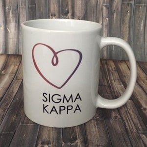 Sigma Kappa Sorority Personalized Coffee Mug 3 Different Sizes Available Officially Licensed