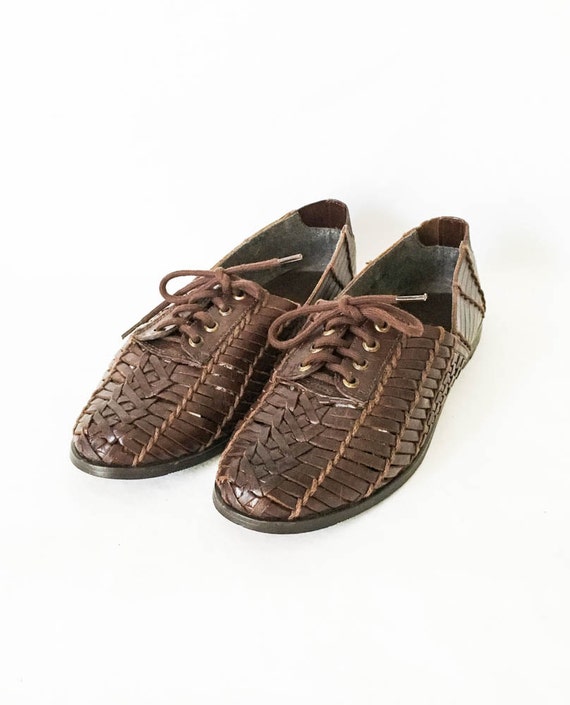 woven leather huarache shoes