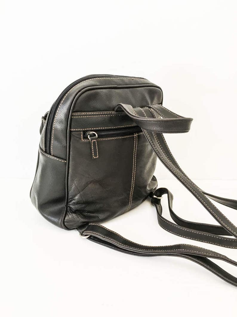Minimalist Backpack Leather purse Leather satchel Black leather backpack
