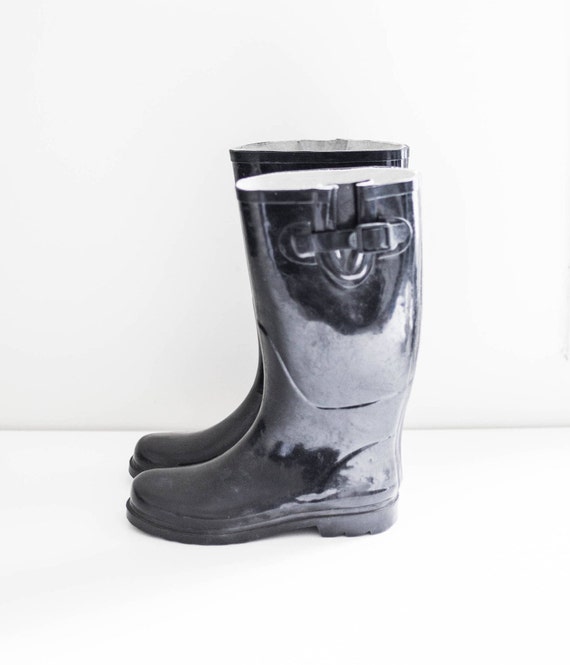 rubber boots with buckles