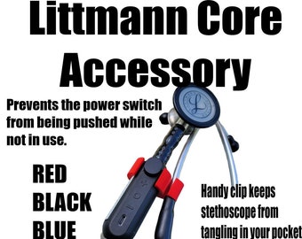 Littmann Core Stethoscope on off switch protector with clip, Littmann stethoscope accessory, Littman Eko Core accessory