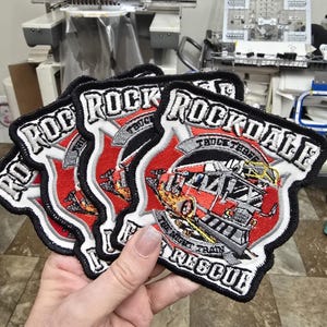 Custom Embroidered Iron On Patch - Personalized Logo Design - Your Text Artwork Applique - Sew On Patch for Jackets Vests Hats No Minimum