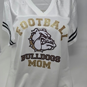 Football Mom Jersey shirt,  Football Jersey for Dad, Sorority Jersey, Bling Glitter Bedazzled Football Jersey, Custom Football Jersey,