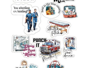 EMS Humor Stickers: Paramedic & First Responder Decals (52-Pack)