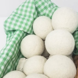 Organic Wool Dryer Balls  Made in USA, Perfect size for your Laundry Natural Wool Dryer Balls  for a  Chemical Free home, great for diapers
