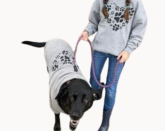 Personalized matching dog and owner shirt, Matching human and dog  clothing , extra small dog clothes, dog lover sweatshirt