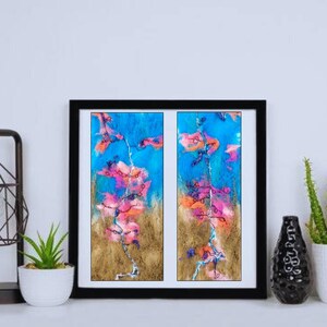 Colorful Abstract wet felted wool wall art.