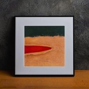 Modern Minimalist Felt Art, Abstract Wool Painting, Contemporary Felt Tapestry, art gift, Wall Art, Original Felt Wall Decor,