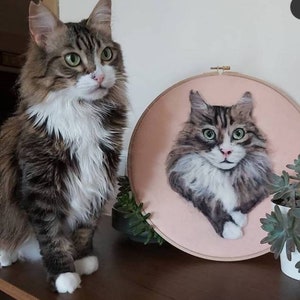 Costum Made Felted Pet Portrait, Personalized Wool Pet Picture, Memorial Pet Portrait, Gift For A Pet Owner, Pet Portrait From A Photo.