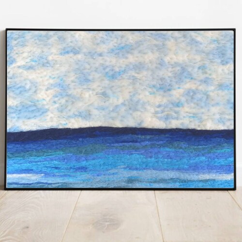 ROMANTIC SUNSET Felt Wall Art Needle Felted Sunset Wool Etsy