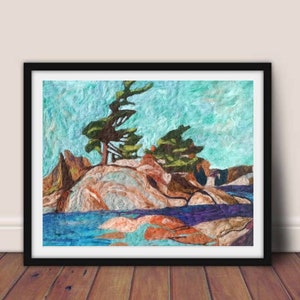 Landscape felt wall art, Tapestry Felt, Felted Nature Art, Botanical Wool Painting, Abstract Felt Painting, Housewarming Gift, Country Art