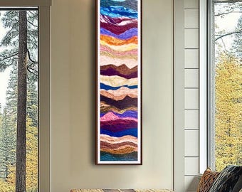 Needle Felted Wool Wall Art: Abstract Landscape, Earth and sky