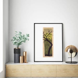 Abstract Tree Needle Felted Wool Painting