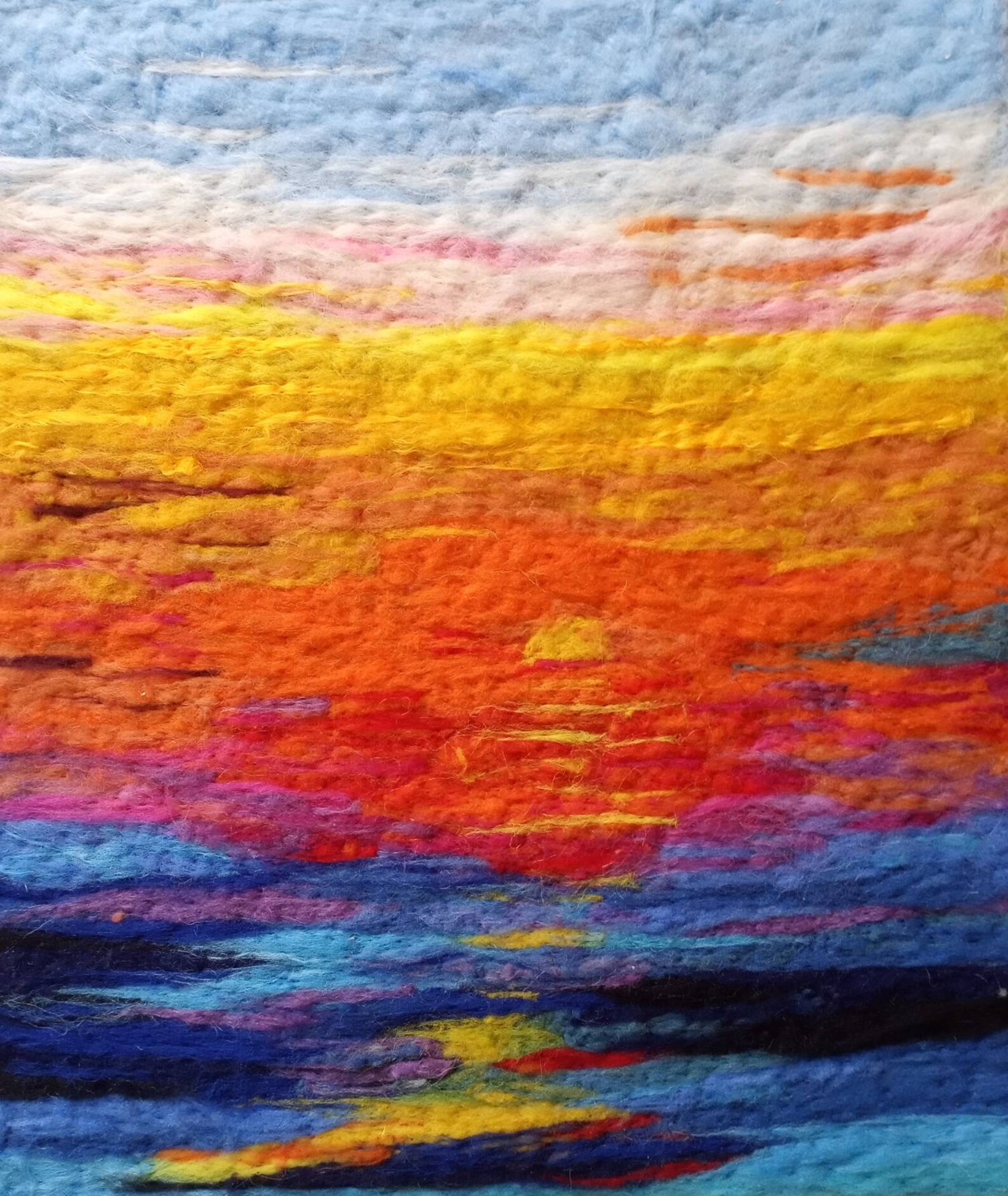 ROMANTIC SUNSET felt wall art Needle Felted Sunset wool Etsy