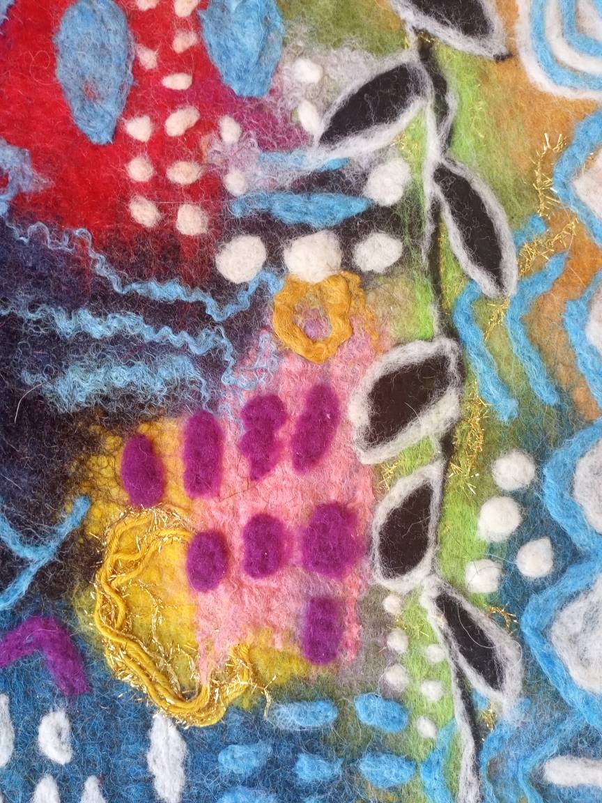 Colors wool Painting Abstract Felt Art Felted Wall Art Etsy