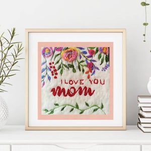 Mother gift felt wall art, Mothers Day Felted Art Gift, Needle Felted Wall Art, Mothers Day Wall Decor, I Love You Mom Wall Hanging.