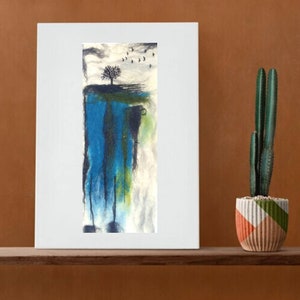 Contemporary landscape needle felted Wool Painting.