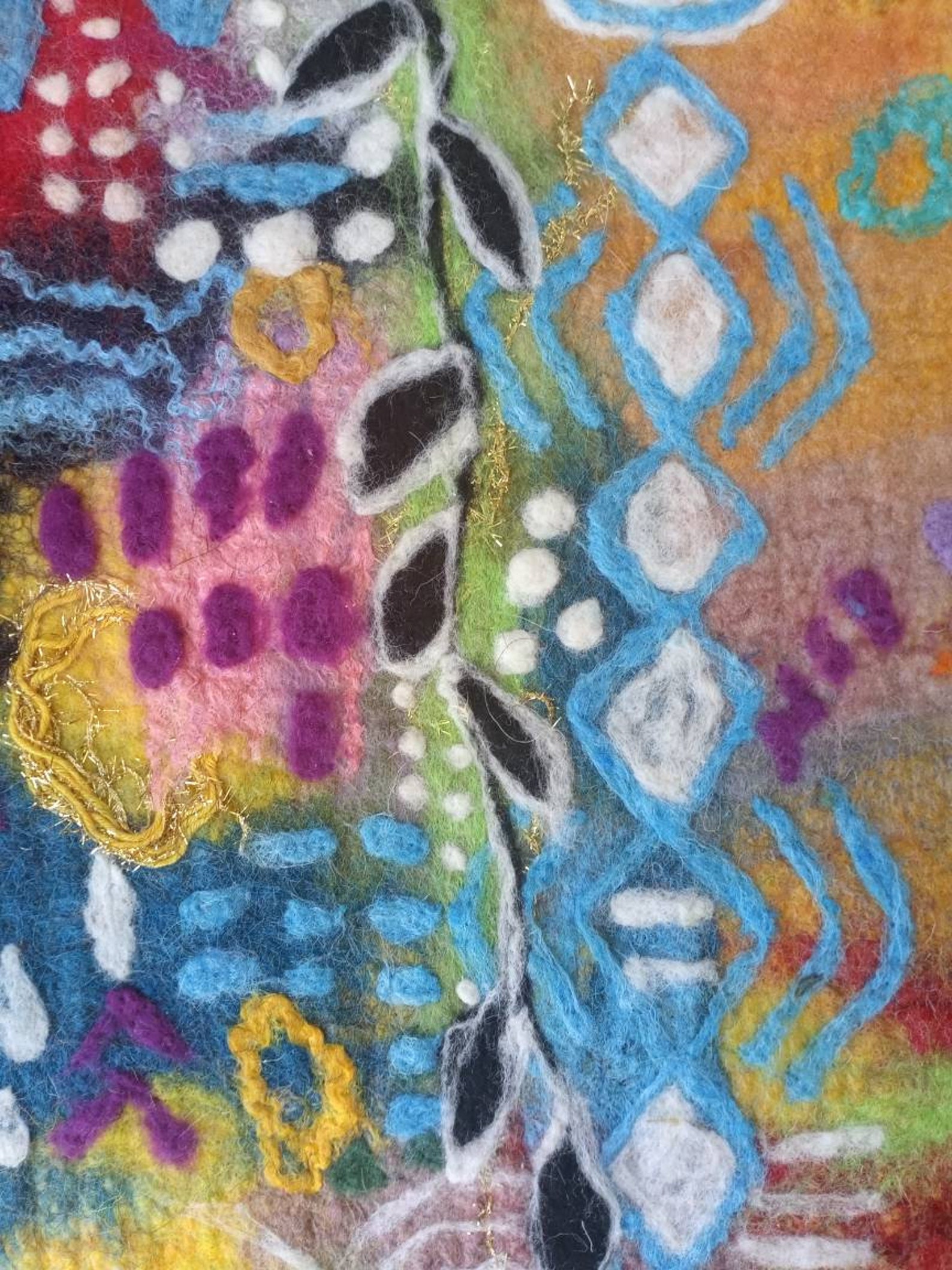 Colors wool Painting Abstract Felt Art Felted Wall Art Etsy