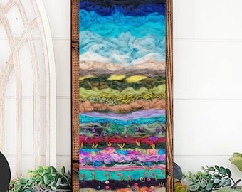 Felted Wool Wall Art: 3D Landscape Textile Painting