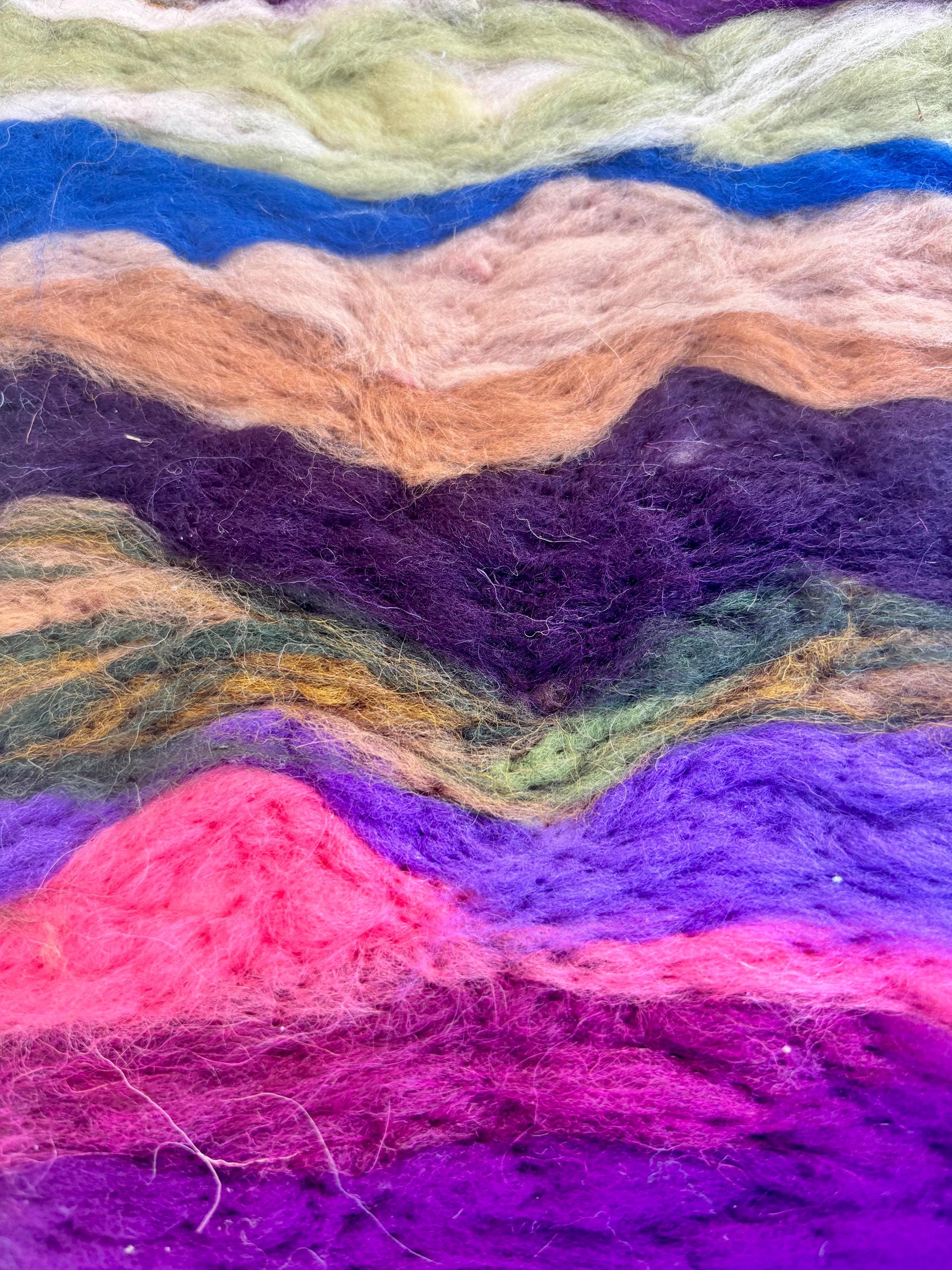 Needle Felted Wool Wall Art: Abstract Landscape, Earth & Sky (68x20cm ...