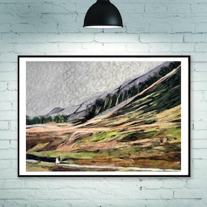 Needle Felted Landscape Wall Art – Handmade Wool Painting of Mountain Valley Scene – Fiber Art for Rustic Home Decor – Unique Nature Gift