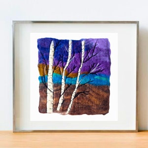 Modern felt wall art, urban wool painting, earth colors wool art, textile wall Tapestry