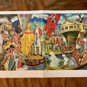 Vintage Eugene Savage Matson Hawaii Cruise Menu Cover - "A God Appears" - Made in USA - 1950's