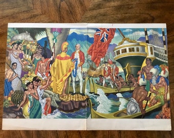 Vintage Eugene Savage Matson Hawaii Cruise Menu Cover - "A God Appears" - Made in USA - 1940's