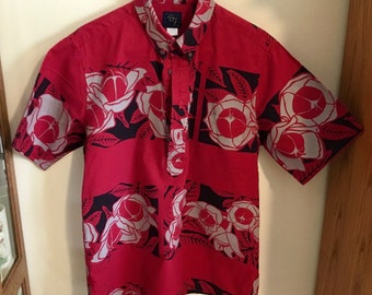 Vintage "Sig Zane Design" Men's Medium Pullover Aloha Shirt - Made in Hawaii - 1980's to 1990's